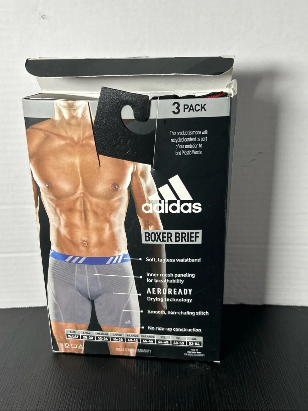 adidas Men’s Performance Mesh Boxer Briefs - Black & Red (3 Pack) adult small